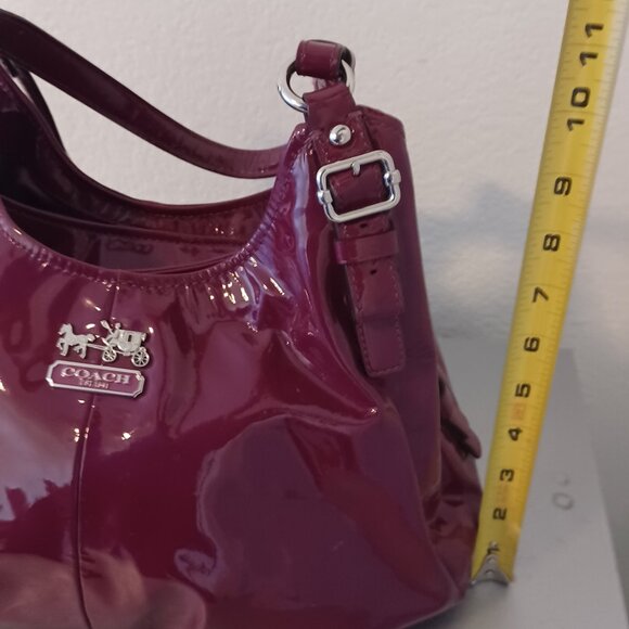 Coach Madison Maggie Patent Leather Hobo Shoulder Bag, Orchid - Picture 10 of 15
